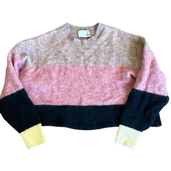 Aritzia Wilfred Free Multicolour Cipriana Alpaca Wool Blend cropped Sweater Sm - Picture 1 of 8